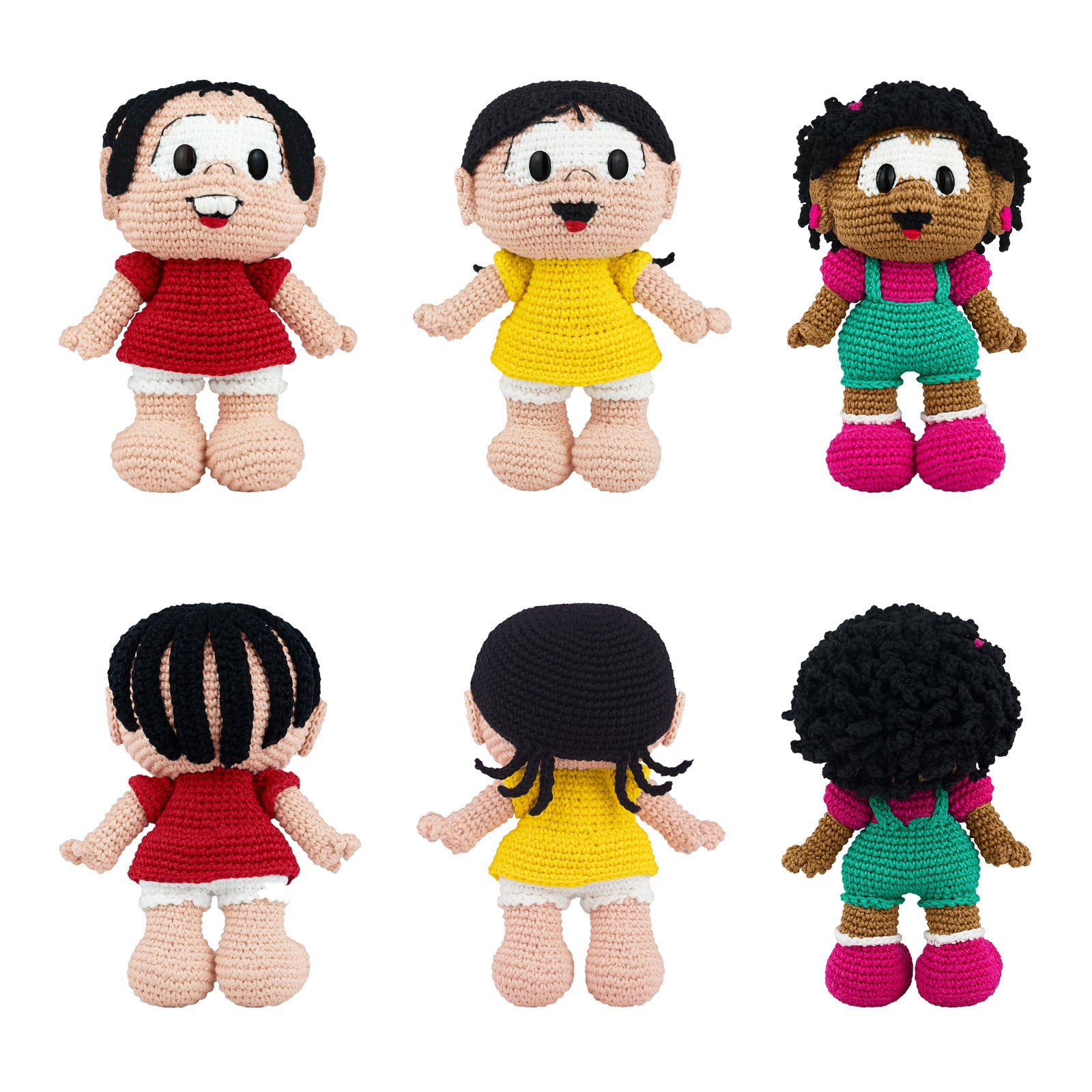 Kit 3 Amigurumis Mônica Magali Milena Crochê Círculo