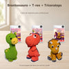 Kit 3 Dinos Amigurumi Brontossauro T-rex Triceratops