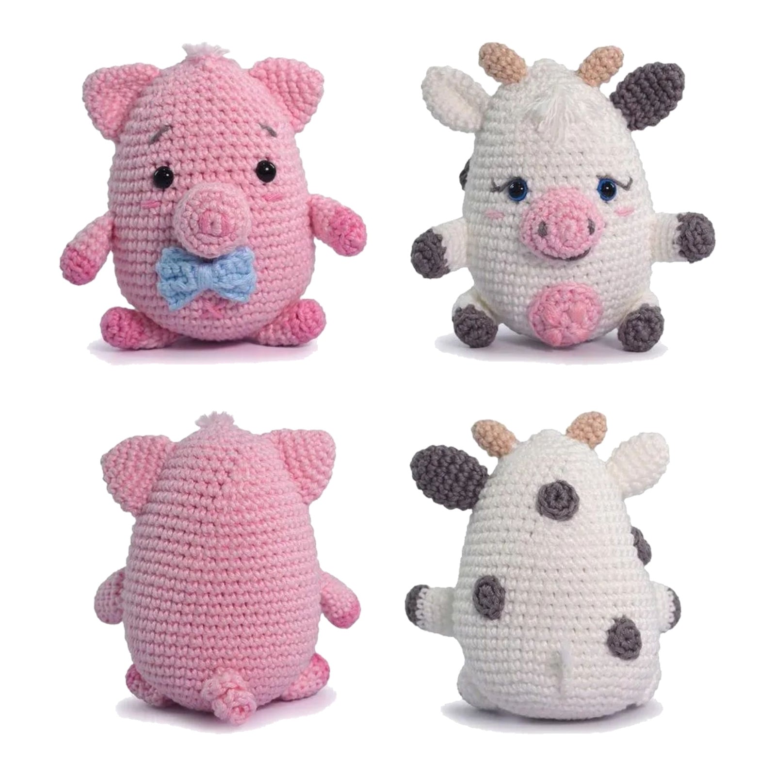 Kit Amigurumi Porquinho Vaquinha Fazendinha Círculo