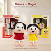 Kit Crochê 2 Amigurumis Mônica e Magali Círculo