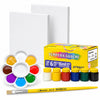 Kit Pintura Infantil Acrilex 2 Telas 16x22cm Guache Pincéis e Godê