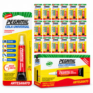 Caixa 18 Colas Universais Pegamil 17g para Artesanato