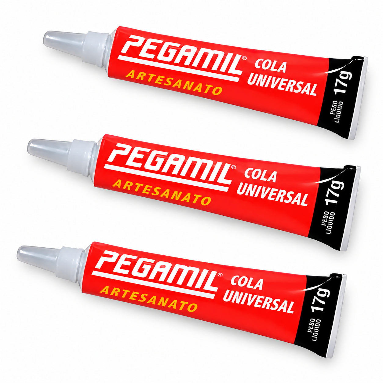 Caixa 18 Colas Universais Pegamil 17g para Artesanato
