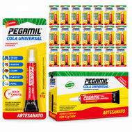 Caixa 24 Colas Universais Pegamil 17g para Artesanato