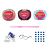 Kit Amigurumi 3 Novelos Amêndoa, Brigadeiro e Azul Candy 125g com Agulha Alumínio 2,5mm e Acessórios Círculo