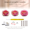 Kit Amigurumi 3 Novelos Macadâmia, Chantilly e Chiclete 125g com Agulha Soft Amigurumi 2,5mm e Acessórios Círculo