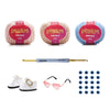Kit Amigurumi 3 Novelos Macadâmia, Chantilly e Hortênsia 125g com Agulha Soft Dupla 2,5 e 3,5mm e Acessórios Círculo