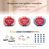 Kit Amigurumi 3 Novelos Macadâmia, Chantilly e Hortênsia 125g com Agulha Soft Dupla 2,5 e 3,5mm e Acessórios Círculo