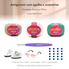 Kit Amigurumi 3 Novelos Porcelana, Branco e Tiffany 125g com Agulha Plástico Matte 2,5mm e Acessórios Círculo