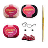 Kit Amigurumi 3 Novelos Macadâmia, Preto e Rubi 125g com Agulha Alumínio Dupla 2,0 e 2,5mm e Acessórios Círculo