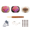 Kit Amigurumi 3 Novelos Caramelito, Brownie e Natural 125g com Agulha Cabo Bambu Duna 2,5mm e Acessórios Círculo