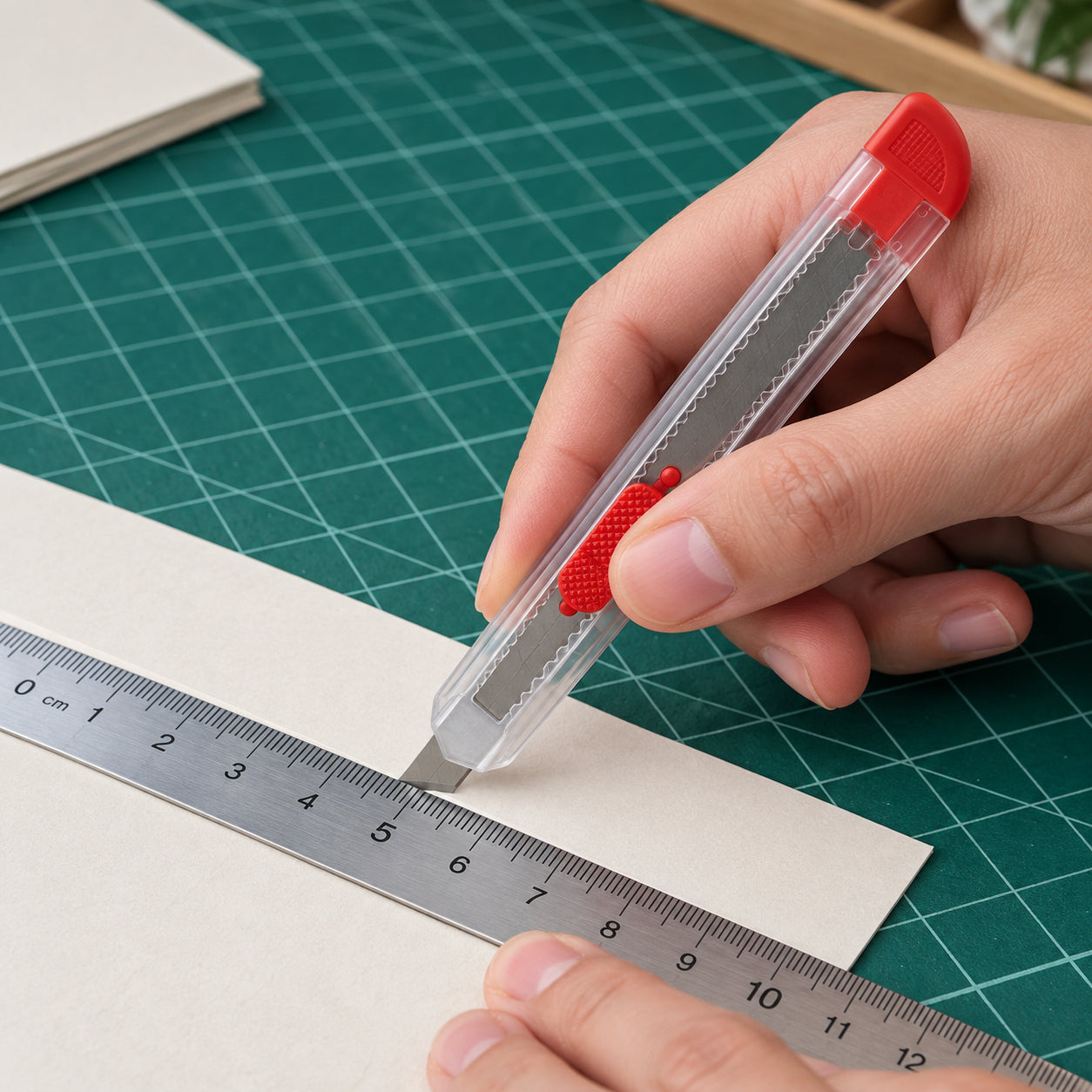 Estilete Plástico 9mm com Trava para Papelaria e Artesanato - Cores Sortidas - Yin's Paper