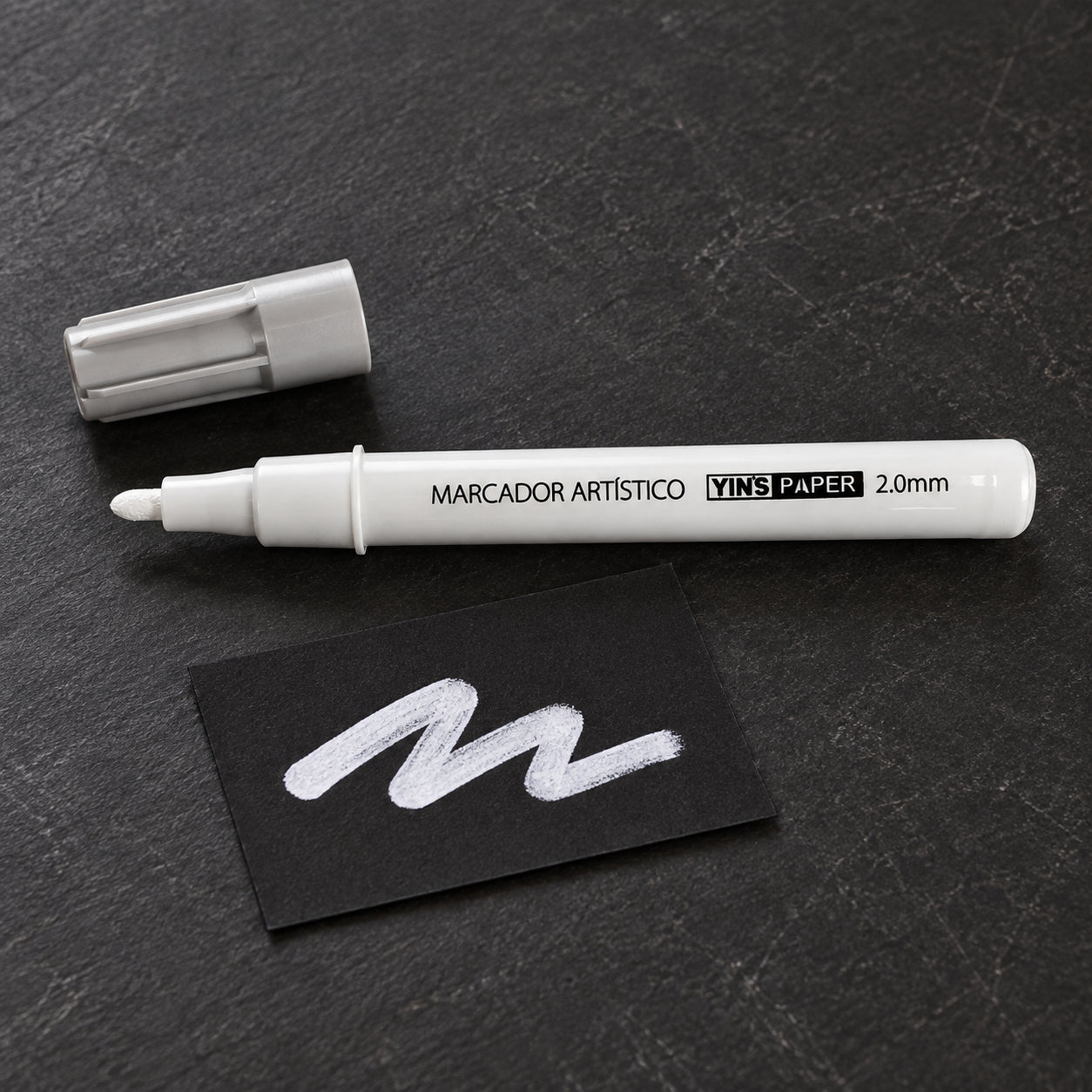 Marcador Artístico 2mm Branco para Desenho e Detalhes - Yin's Paper