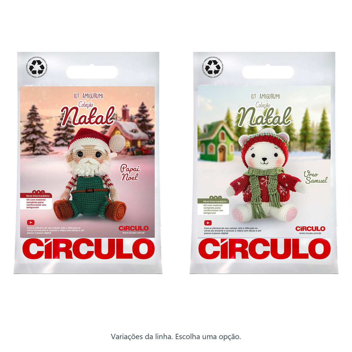 Kit Amigurumi Natal 2026 para Confeccionar Decoração Natalina em Crochê - Círculo