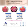 Kit Amigurumi 3 Novelos Amêndoa, Brigadeiro e Azul Candy 125g com Agulha Alumínio 2,5mm, Acessórios e Enchimento 100g