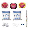 Kit Amigurumi 3 Novelos Macadâmia, Brigadeiro e Amarelo Candy 125g com Agulha Soft 2,5mm, Acessórios e Enchimento 100g