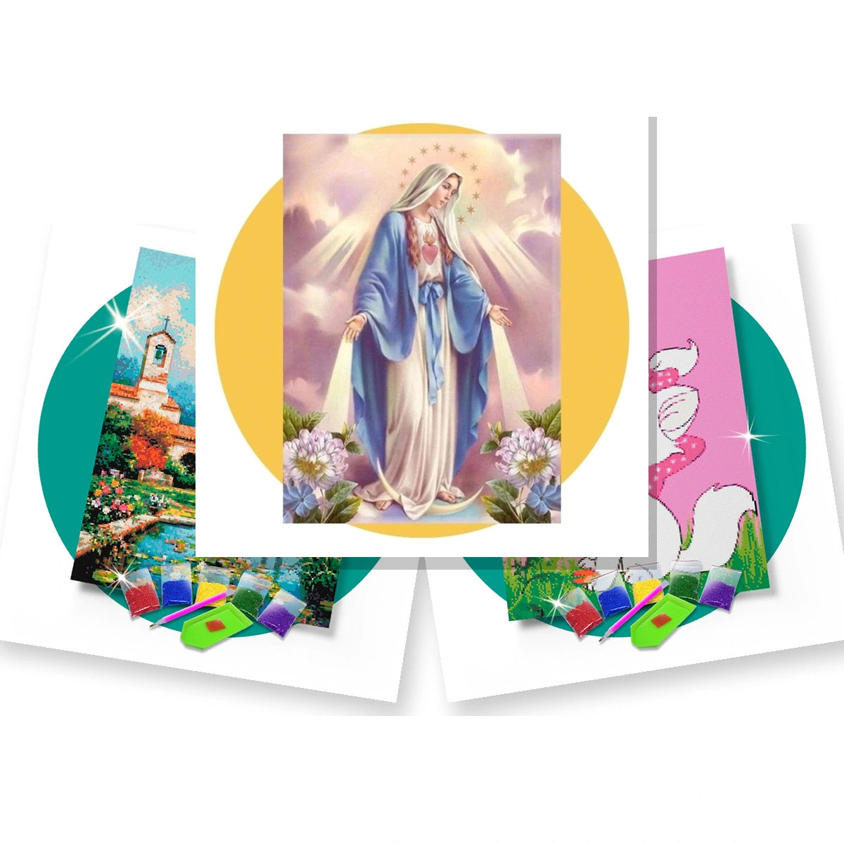 Kit Pintura com Diamantes 42x60cm para Quadro Decorativo - Pintura com Diamantes