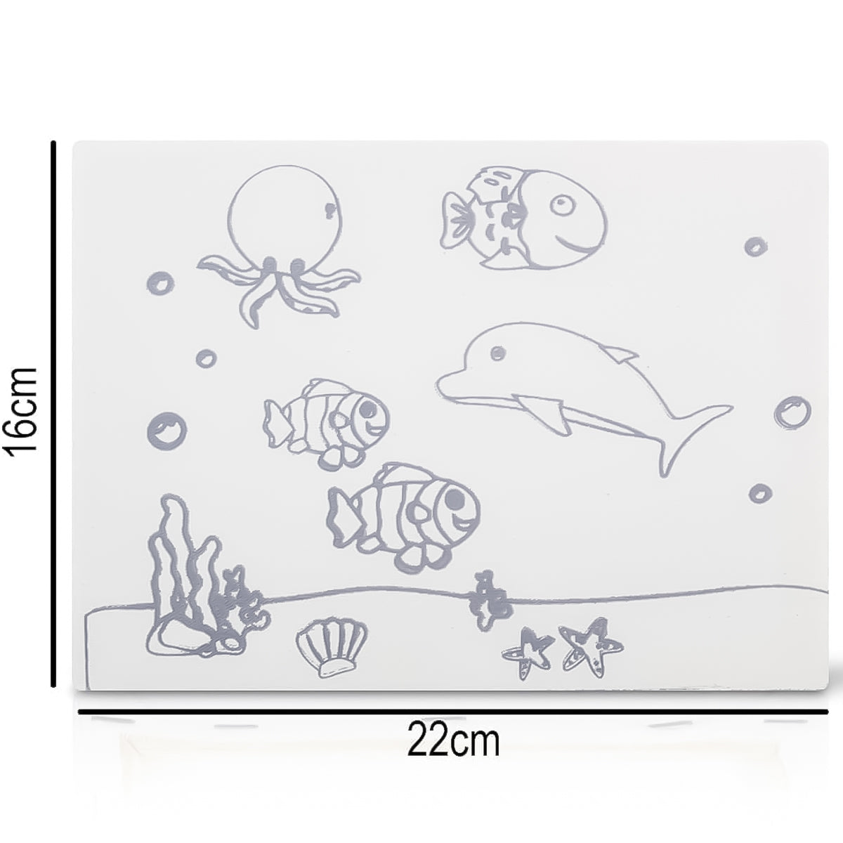 Kit Pintura Tela Riscada Souza & Cia 16x22cm Fundo do Mar + Guache Acrilex 12 Cores + Pincel Condor