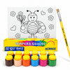 Kit Pintura Tela Riscada Souza & Cia 16x22cm Joaninha + Guache Acrilex 12 Cores + Pincel Condor