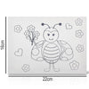 Kit Pintura Tela Riscada Souza & Cia 16x22cm Joaninha + Guache Acrilex 12 Cores + Pincel Condor
