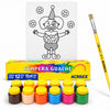 Kit Pintura Tela Riscada Souza & Cia 16x22cm Palhacinho + Guache Acrilex 12 Cores + Pincel Condor