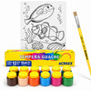 Kit Pintura Tela Riscada Souza & Cia 16x22cm Peixinhos + Guache Acrilex 12 Cores + Pincel Condor