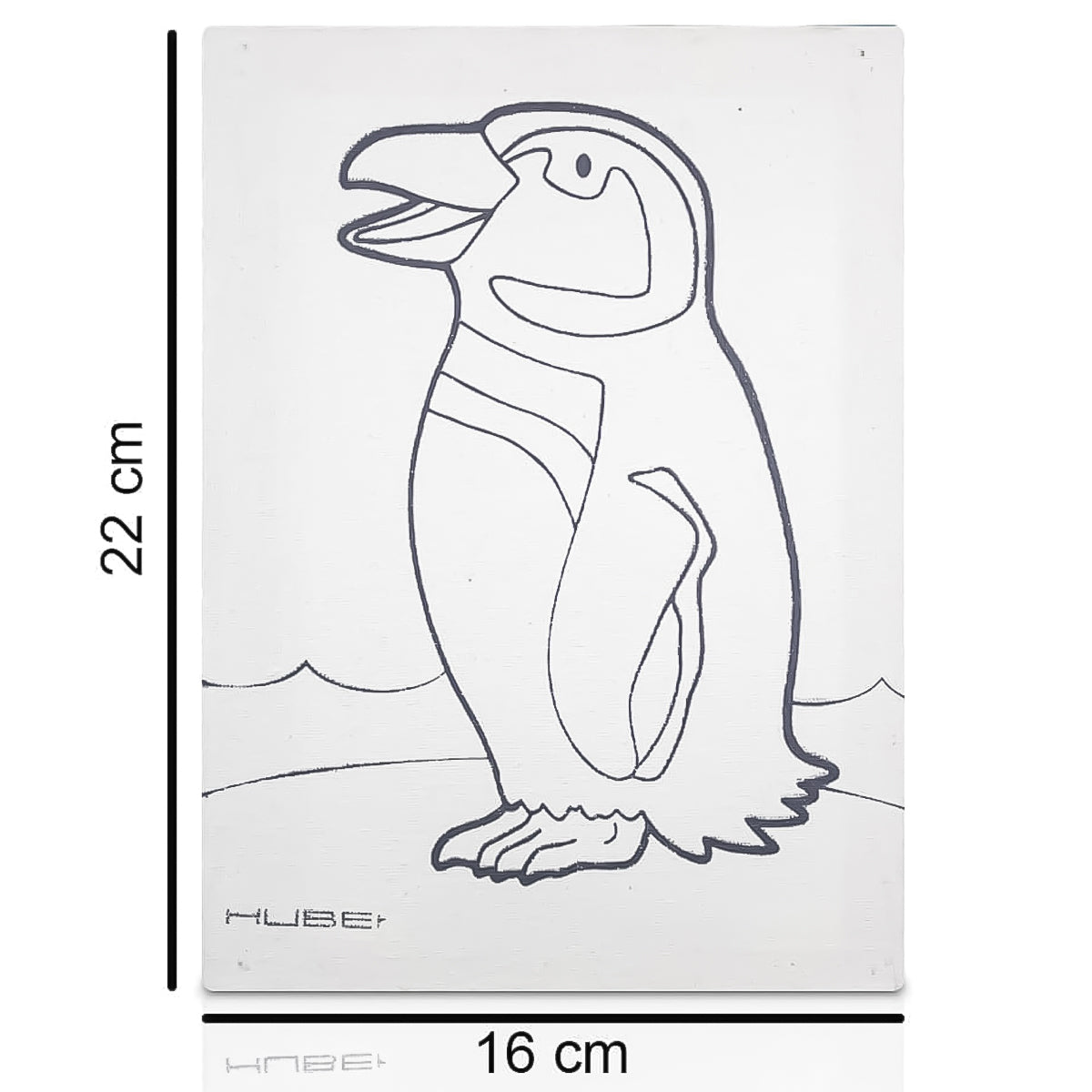 Kit Pintura Tela Riscada Souza & Cia 16x22cm Pinguim + Guache Acrilex 12 Cores + Pincel Condor