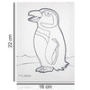 Kit Pintura Tela Riscada Souza & Cia 16x22cm Pinguim + Guache Acrilex 12 Cores + Pincel Condor