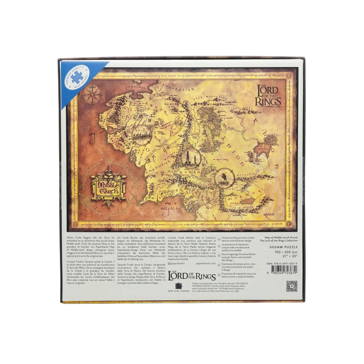 Quebra-cabeça Mapa da Terra-média o Senhor dos Anéis 1000 Peças 50x70cm - Paperblanks