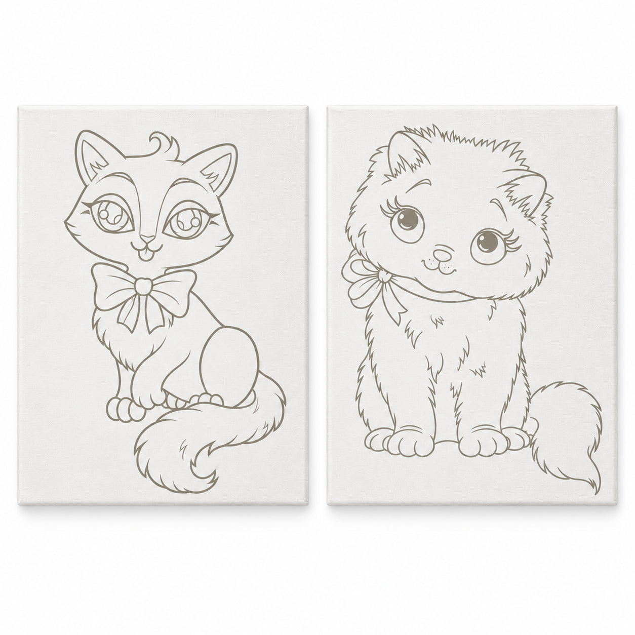 Kit Pintura Infantil Luarte 2 Telas 20x30cm Gatinhas + Cavalete