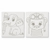 Kit Pintura Infantil Luarte 2 Telas 20x30cm Elefante e Urso + Cavalete