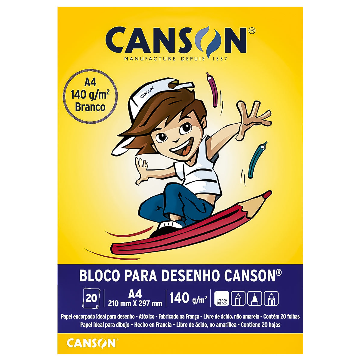 Kit Pintura Infantil Acrilex com Bloco Canson A4 140g e Giz Foguete