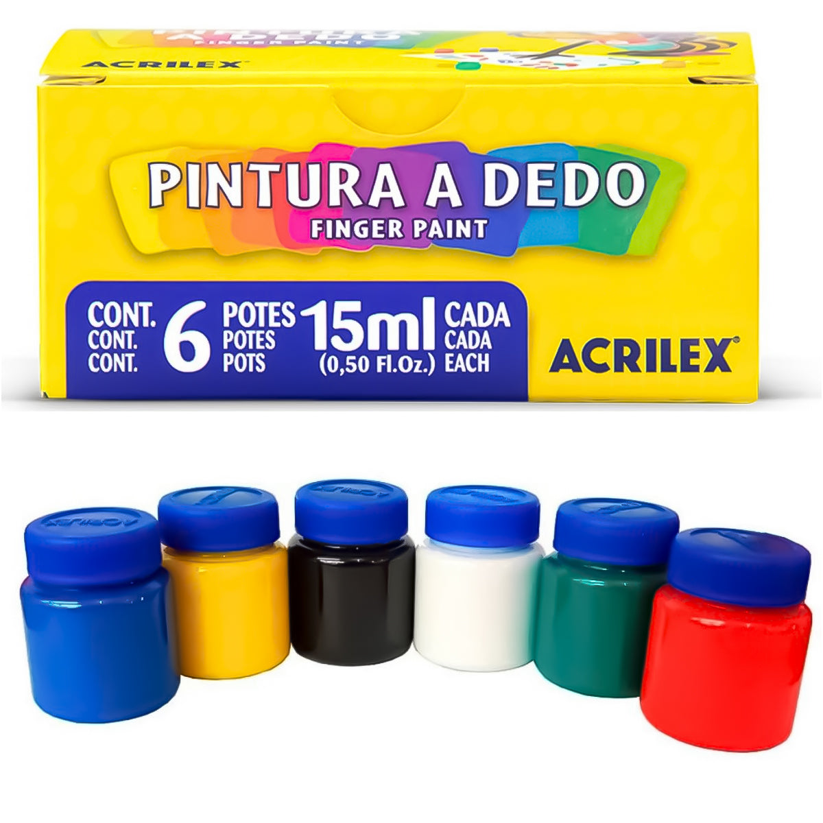 Kit Pintura Infantil Acrilex com Bloco Canson A4 140g e Giz Foguete