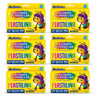 Kit 6 Massinhas Plastilina Acrilex 180g 12 Cores