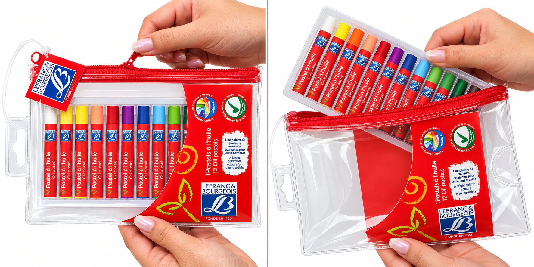 Kit 3 Estojos Giz Pastel Oleoso Lefranc 12 Cores 36 Bastões