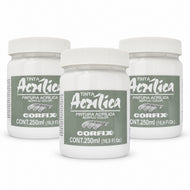 Kit 3 Tintas Acrílicas Corfix 250ml Branco Titânio para Tela