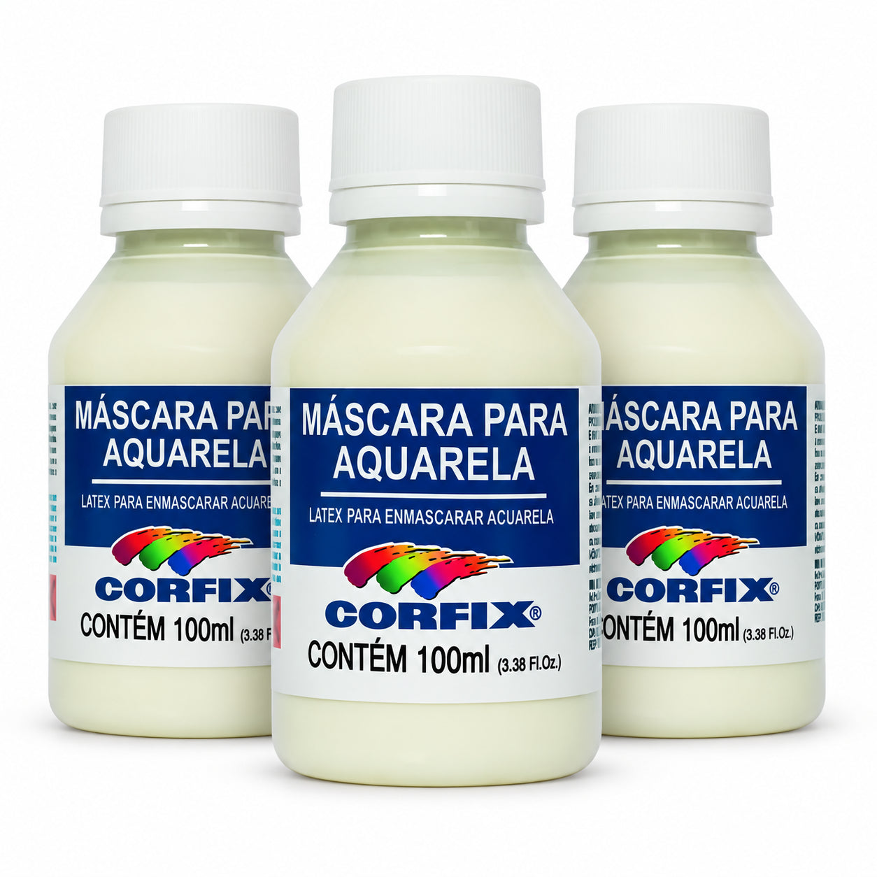 Kit 3 Máscaras para Aquarela Corfix 100ml Líquido de Reserva