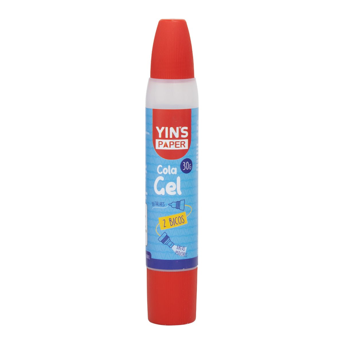 Cola Gel 30g com 2 Bicos para Papelaria e Artesanato - Yin's Paper