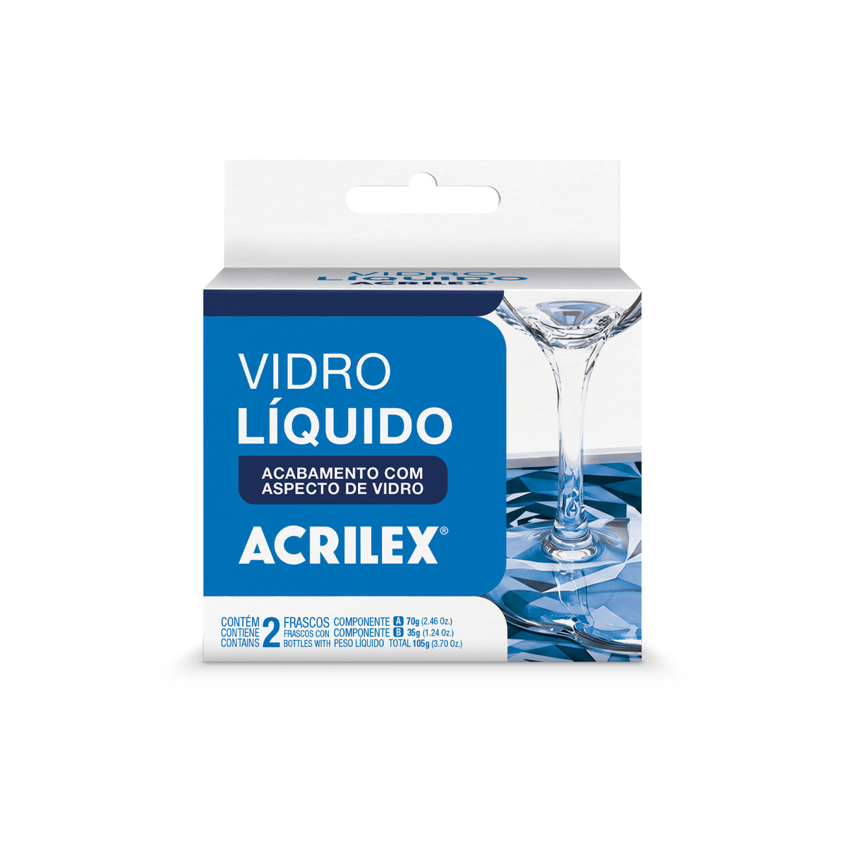 Vidro Líquido Bicomponente Incolor 105g para Efeito de Vidro - Acrilex