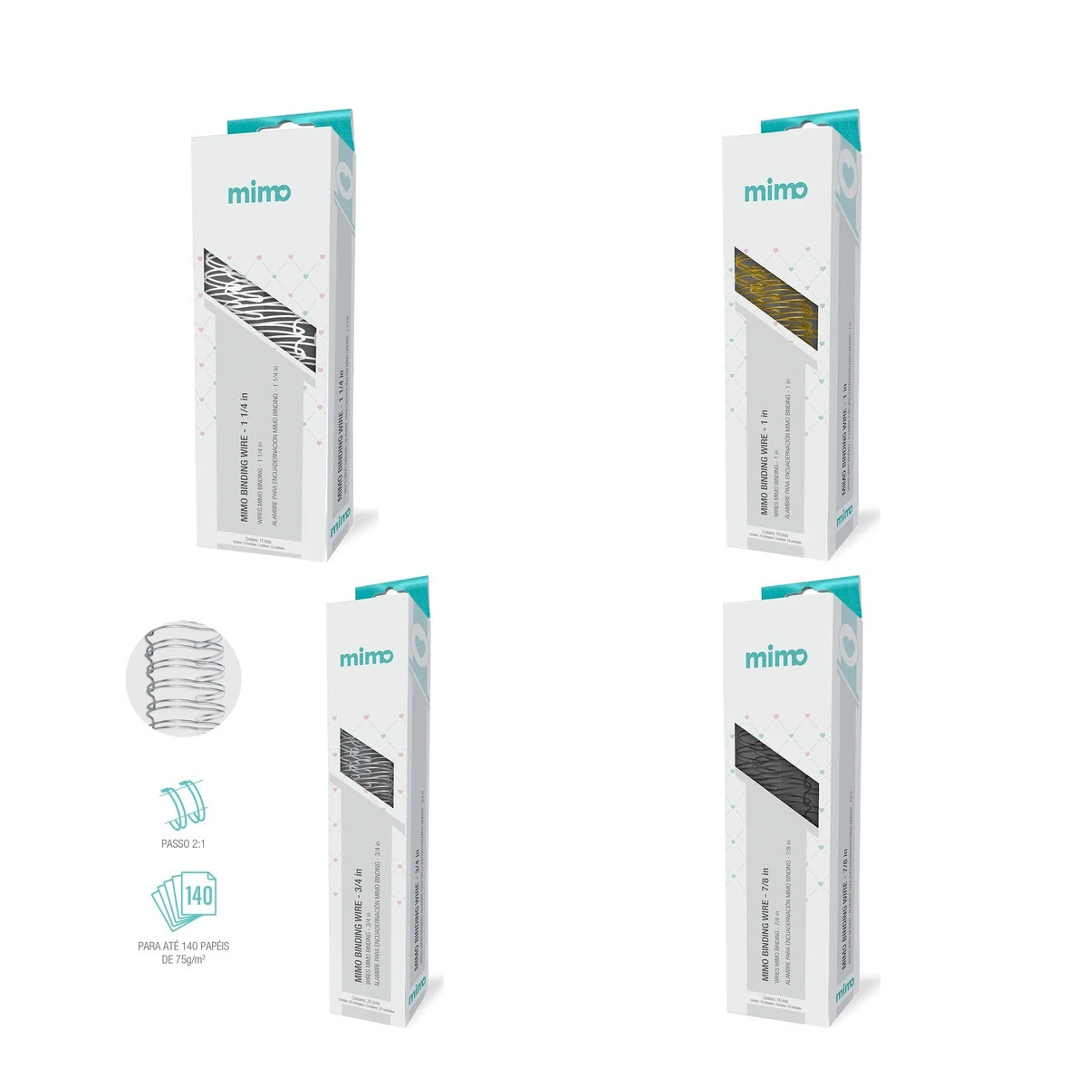 Wire-o Binding Passo 2:1 para Encadernação de Cadernos e Álbuns - Mimo