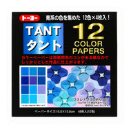 Papel Dobrável Origami 48 Folhas Toyo Tant Tons de Azul 15x15cm - Miwa