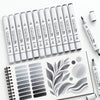 Kit 12 Marcadores Ponta Dupla Pictom Tons de Cinza - Artools