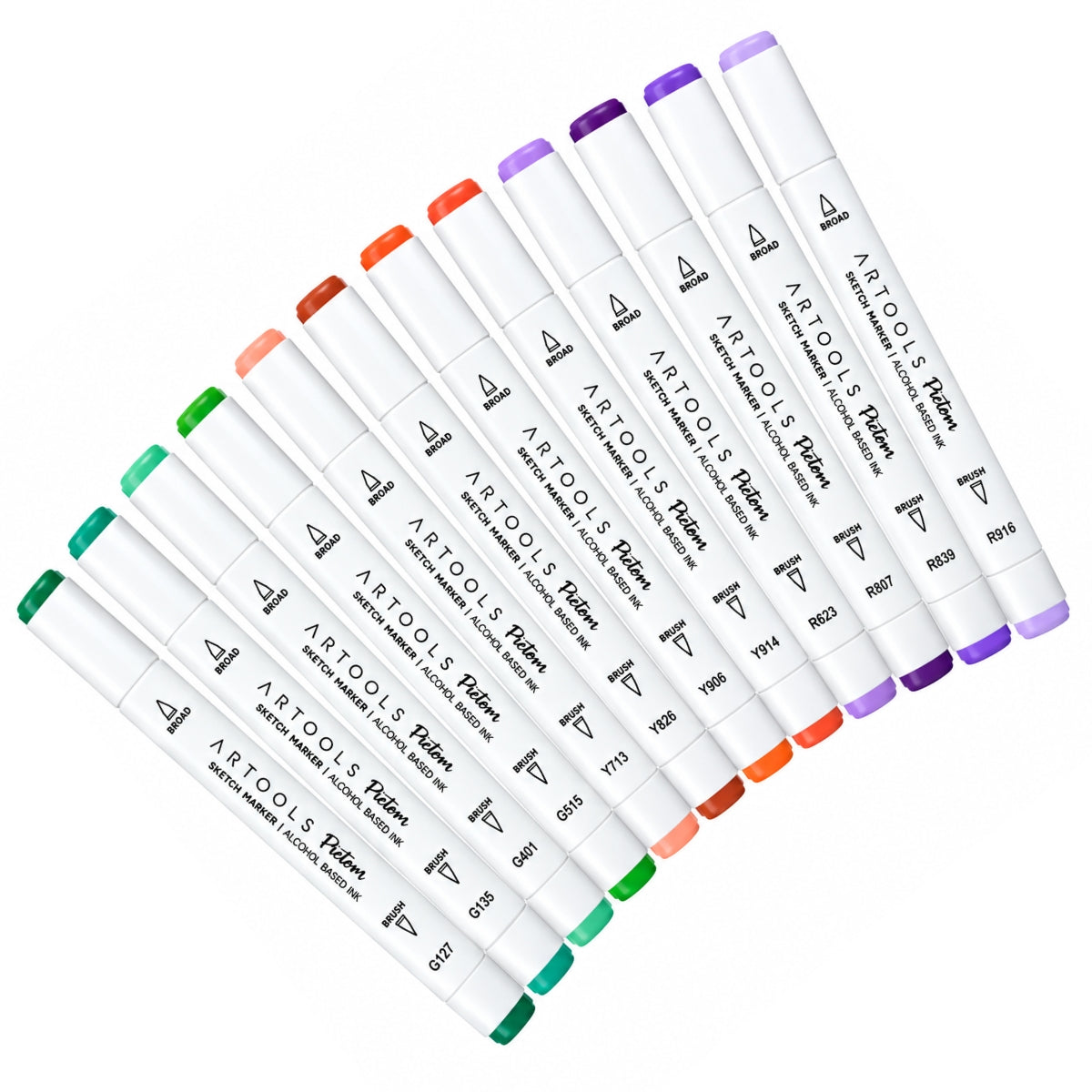 Kit 12 Marcadores Ponta Dupla Pictom Cores Secundárias - Artools