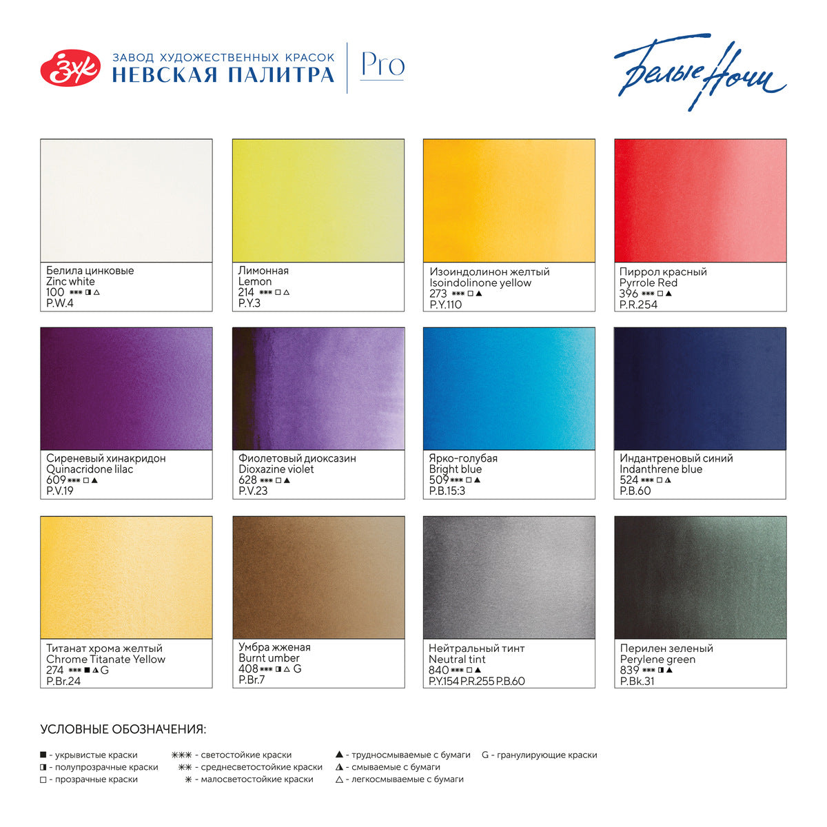 Kit de Tinta Aquarela White Nights Botanical Atlas 12 Cores em Pastilhas 2,5ml - Nevskaya Palitra