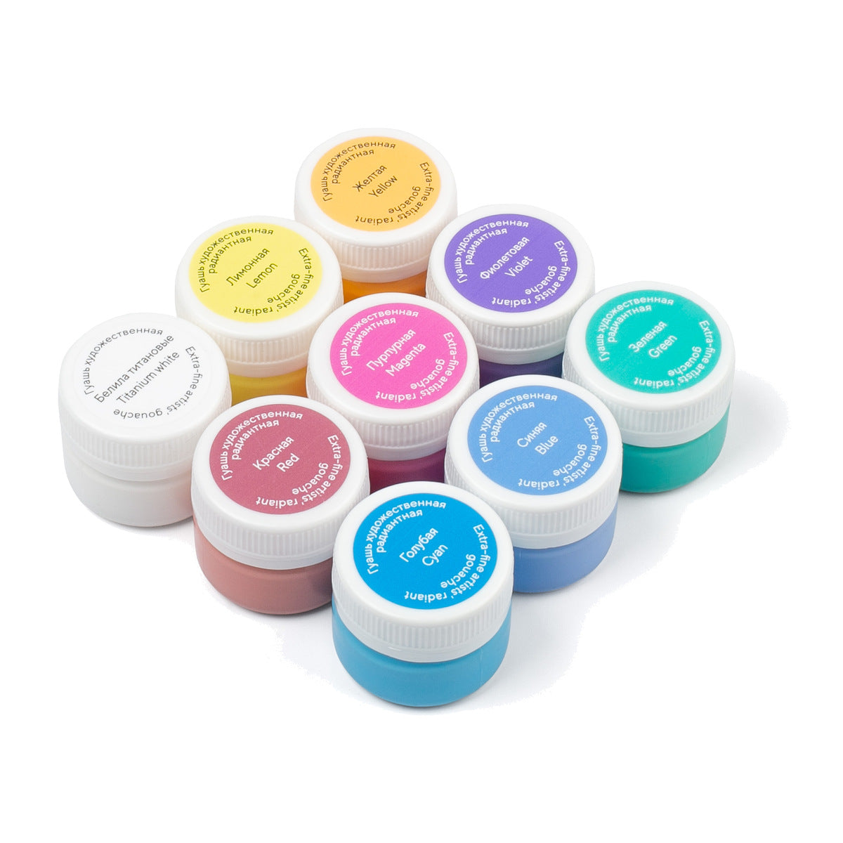 Kit de Tinta Guache Profissional Master Class Radiant Colours 9 Cores 20ml - Nevskaya Palitra