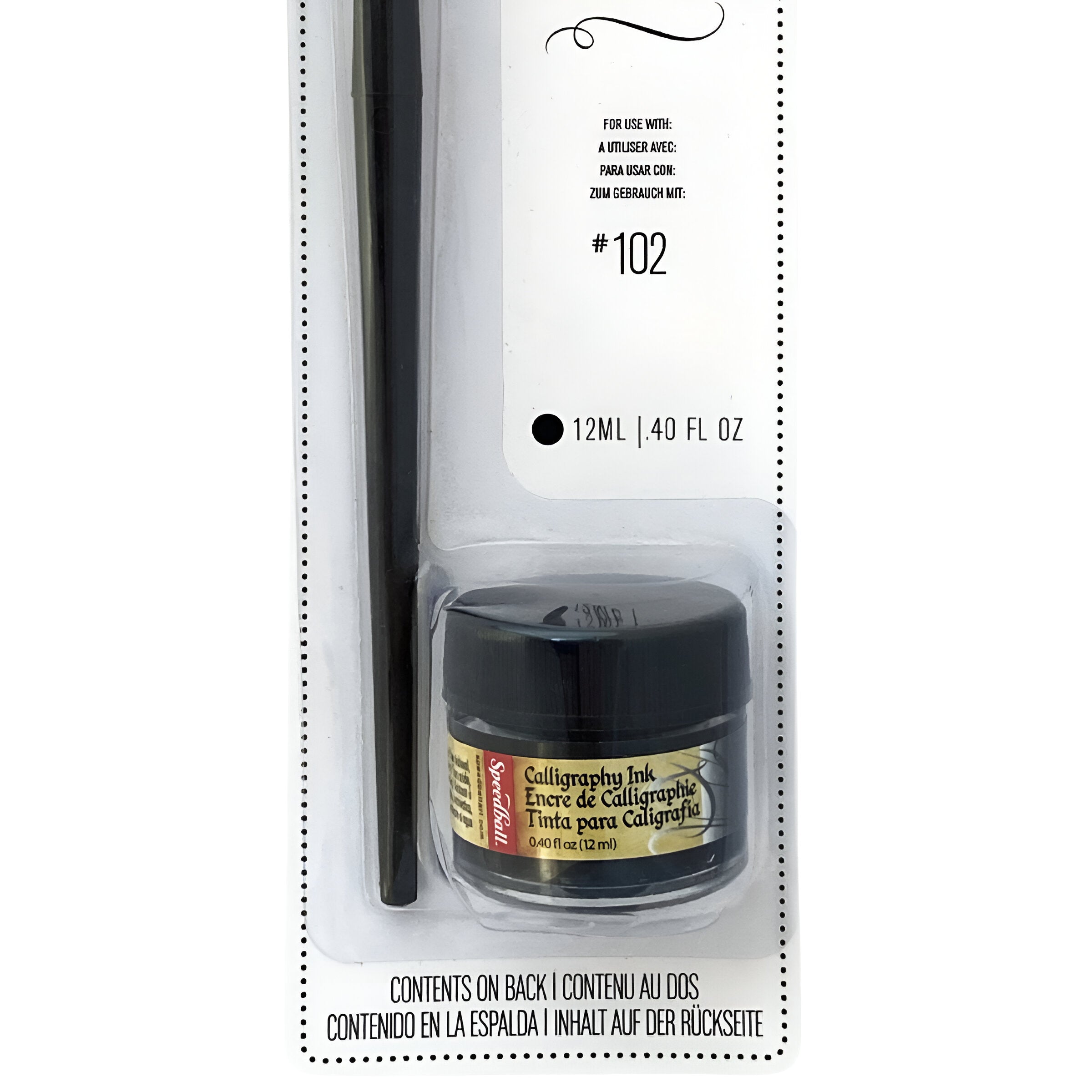 Pena e Tinta para Caligrafia Speedball - Preta