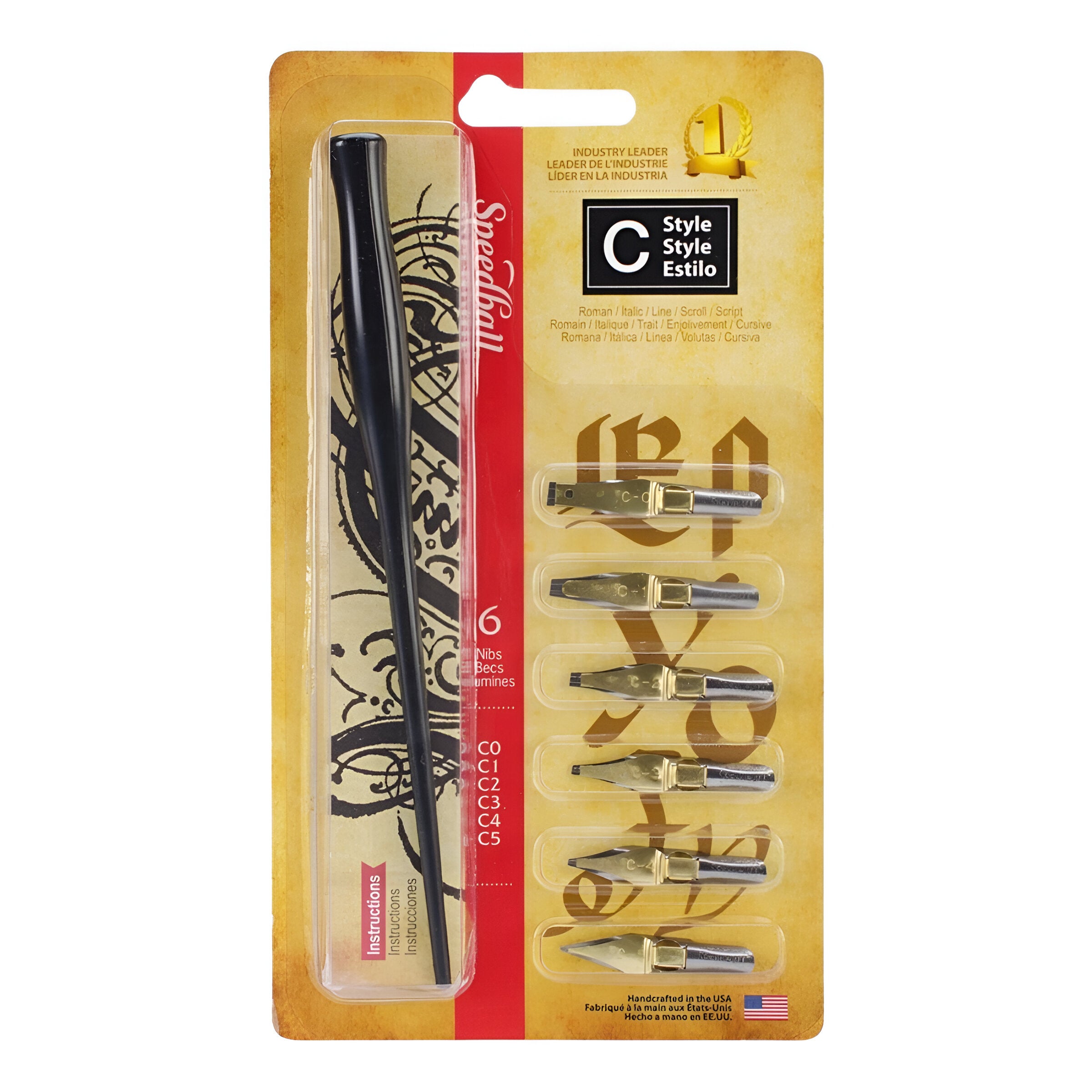 Kit de Caligrafia Speedball com 6 Penas - C Style