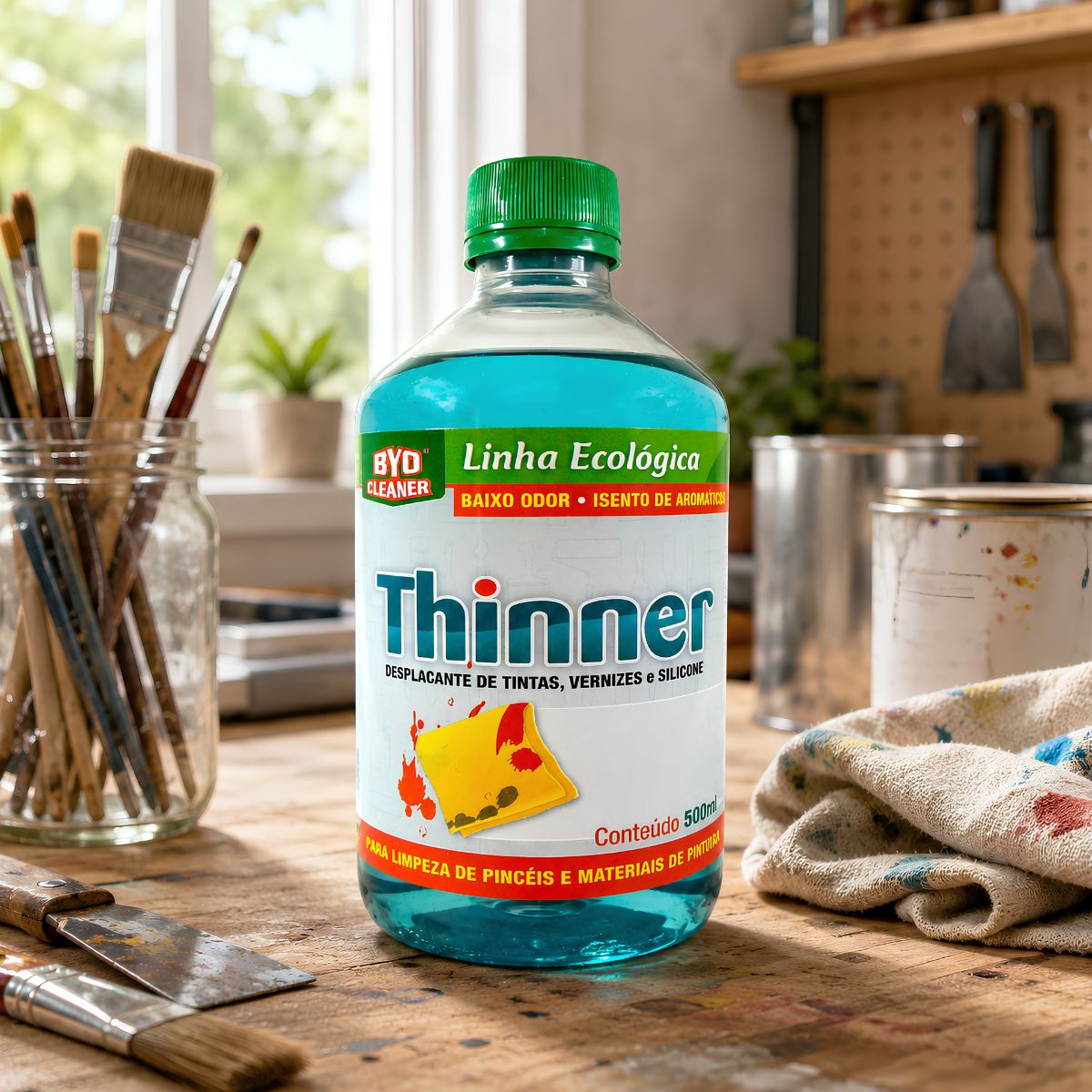 Thinner Ecológico 500ml para Limpeza e Remoção de Tintas - Byo Cleaner