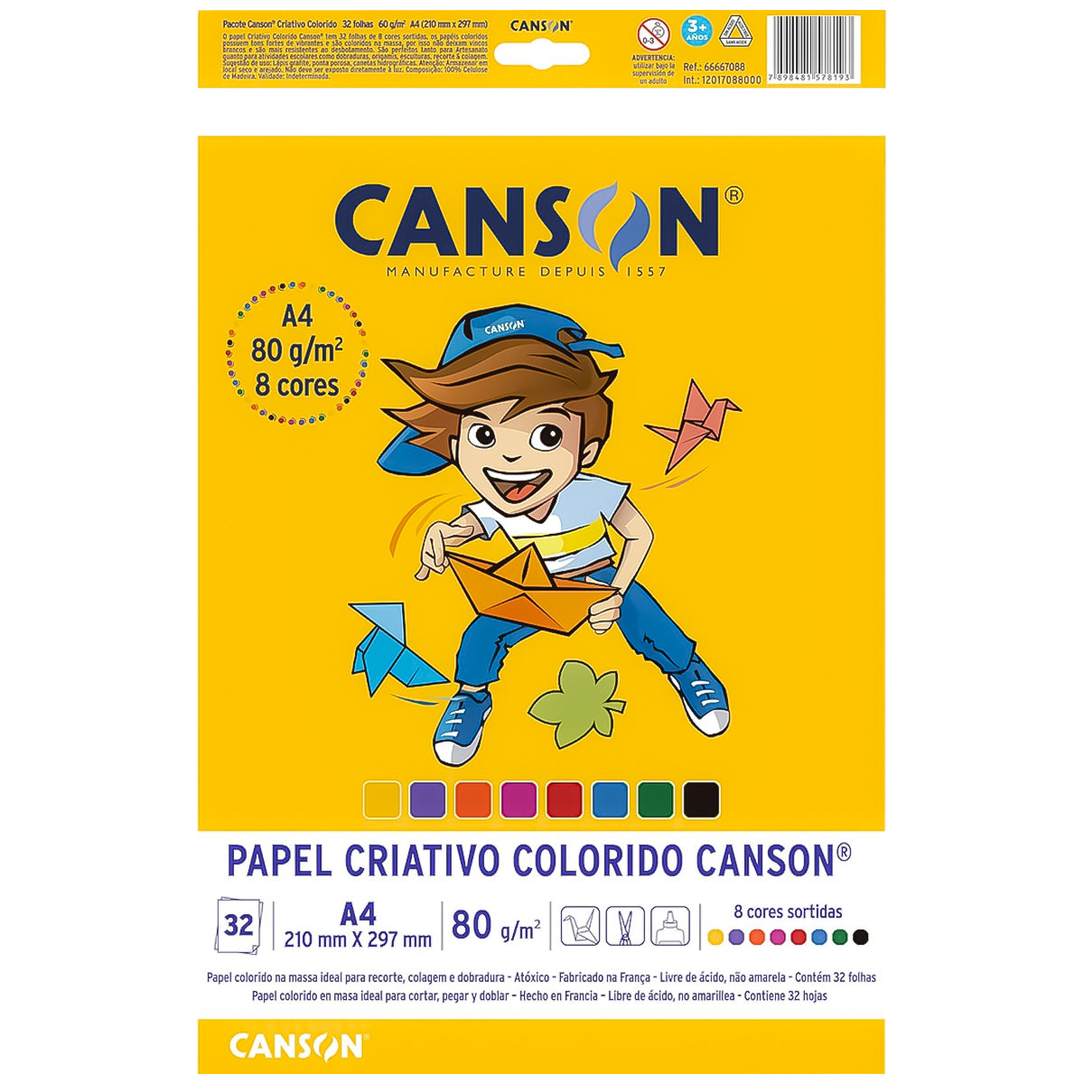 Bloco Canson Linha Escolar Criativo 80 G/m² 32 Folhas 8 Cores