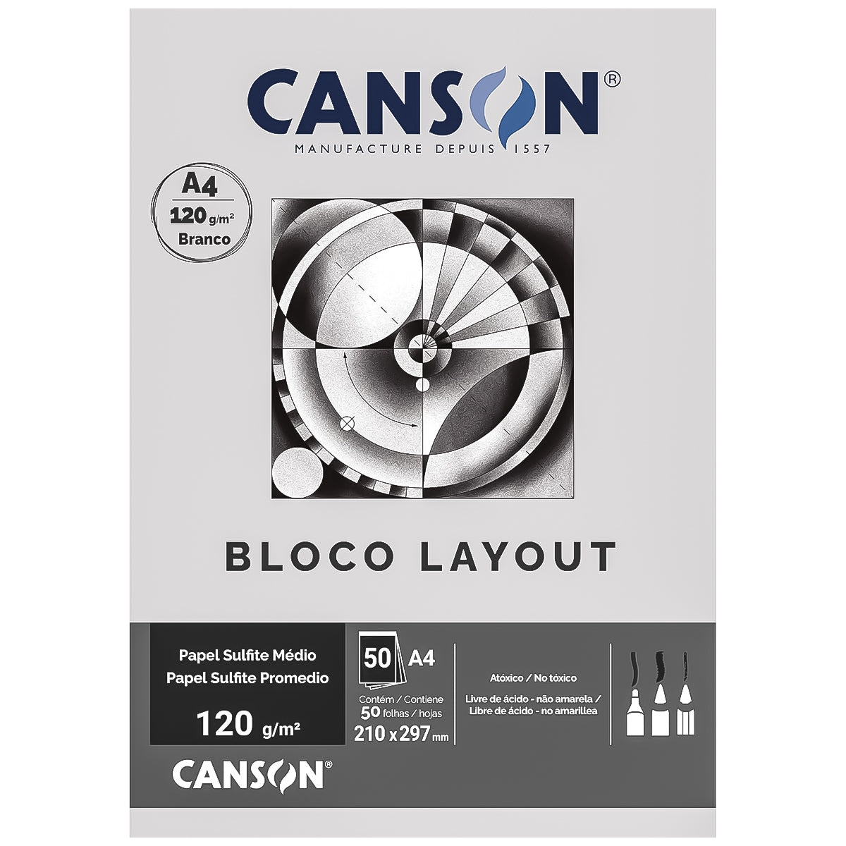 Bloco Canson Linha Técnica Layout 120 g/m² 50 Folhas